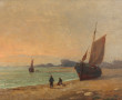 Ecole Française fin XIXème "Marine, bate
