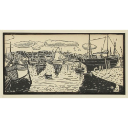 Pierre LEPAGE (1906-1983) "Port de pêche