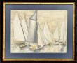 Claude CLERO (Xxème) "Régate", aquarelle