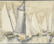 Claude CLERO (Xxème) "Régate", aquarelle