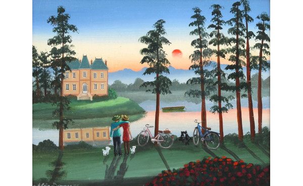 Alain BONNEC (Xxème) "Couple d'amoureux 