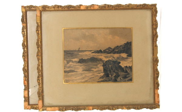 TESTARD (XIXè-Xxè) "Côte rocheuse à Penm