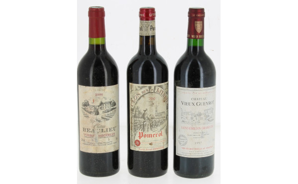 Lot de 3 bouteilles: -POMEROL Clos des 