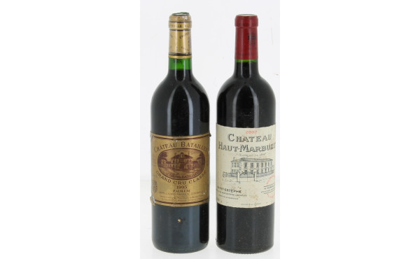 Lot de 2 bouteilles: - 1 B Ch BATAILLEY