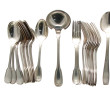 Lot de métal argenté comprenant : 12 cou