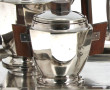 Service thé-café en métal argenté et pal