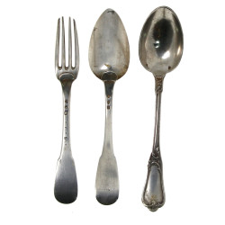 Fourchette et cuillère en argent, poinço