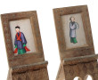 Deux petits cadres pliants en bois sculp