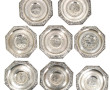 Chine ou Indochine - 8 soucoupes en arge