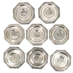 Chine ou Indochine - 8 soucoupes en arge