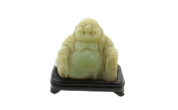 BOUDDHA souriant, sujet en néphrite vert