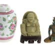 Bouddha assis en pierre verte et pierre 