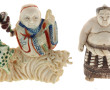 Netsuké et petite statuette polychromes