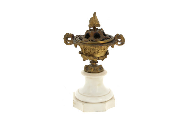 Cassolette brûle-parfum ancienne en bron
