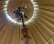 Lampadaire pied-fumeur vintage en bois a