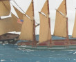 DIORAMA - Deux voiliers en mer, H 16 x L
