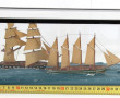 DIORAMA - Deux voiliers en mer, H 16 x L