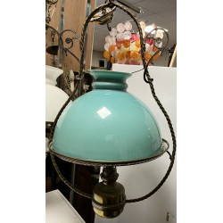 Suspension ancienne en laiton, opaline v