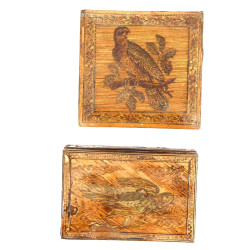 Marqueterie de paille - Lot de 2 coffret