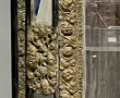 Grand miroir à parecloses en laiton et b