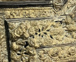 Grand miroir à parecloses en laiton et b