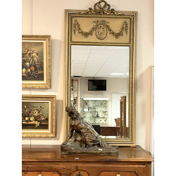 Miroir style trumeau en bois et stuc cou