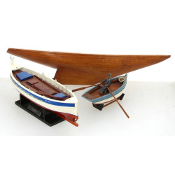 Lot de 2 petites maquettes "Barque de pê