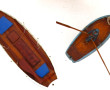Lot de 2 petites maquettes "Barque de pê