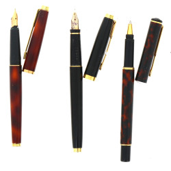 PARKER - 2 stylos plume or et un stylo b