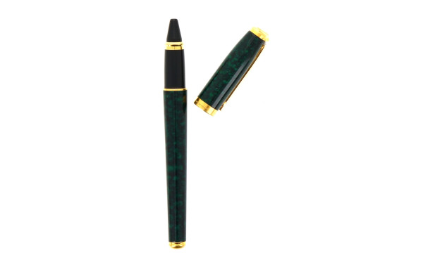 DUPONT - Stylo en laque vert marbré, mét