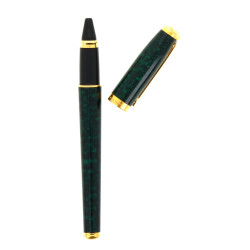 DUPONT - Stylo en laque vert marbré, mét