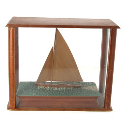 "Voilier en mer", diorama, maquette en b