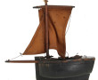 Maquette de bateau ancienne, en bois et 