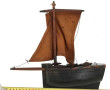 Maquette de bateau ancienne, en bois et 