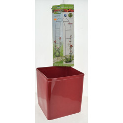 Cache-pot en céramique rouge, H 37 x L 3
