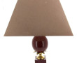 Lampe en laiton et métal laqué bordeaux,