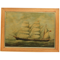 Reproduction encadrée à thème marine, di