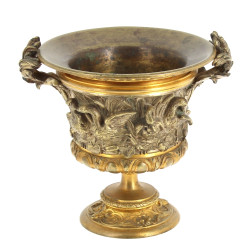 Vase forme Médicis en bronze en 2 tons, 