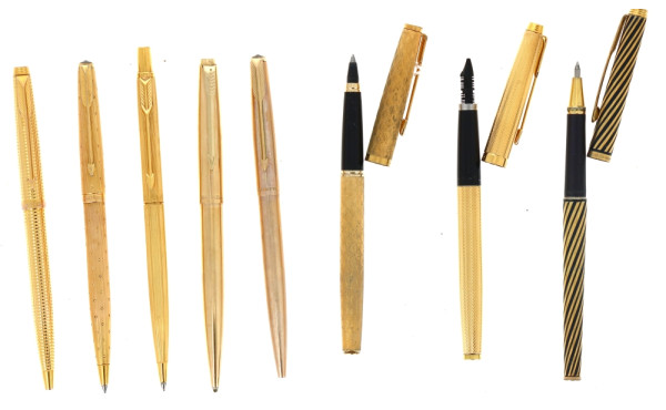PARKER - Lot de 8 stylos vintage essenti
