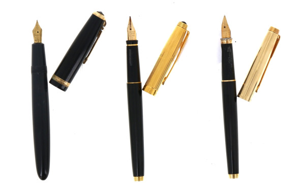 PARKER - 2 stylos encre vintage plume or