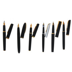 6 stylos encre vintage plumes or 18 cts