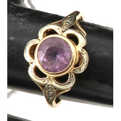 Bague ancienne deux ors 18 cts sertie d'