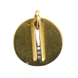Pendentif circulaire en or jaune 18 cara