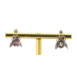 Paire de BO en argent en forme de mouche
