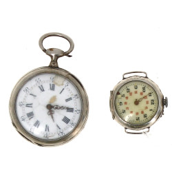 Montre de col et montre de gousset en ar