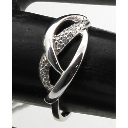 Bague en or gris 375ème (9 cts) et petit