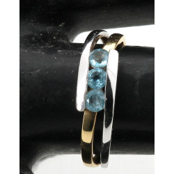 Bague deux ors 750ème (18 cts) sertie de