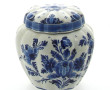DELFT - Pot couvert en faïence à décor f