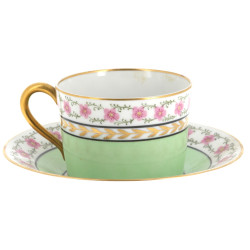 LIMOGES - Suite de 4 tasses déjeuner en 