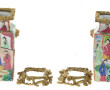 CANTON - Paire de petits vases en porcel